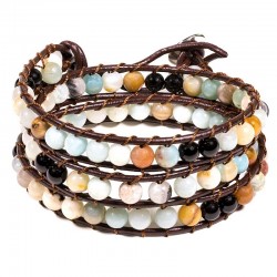 Bracelet amazone / agate noire